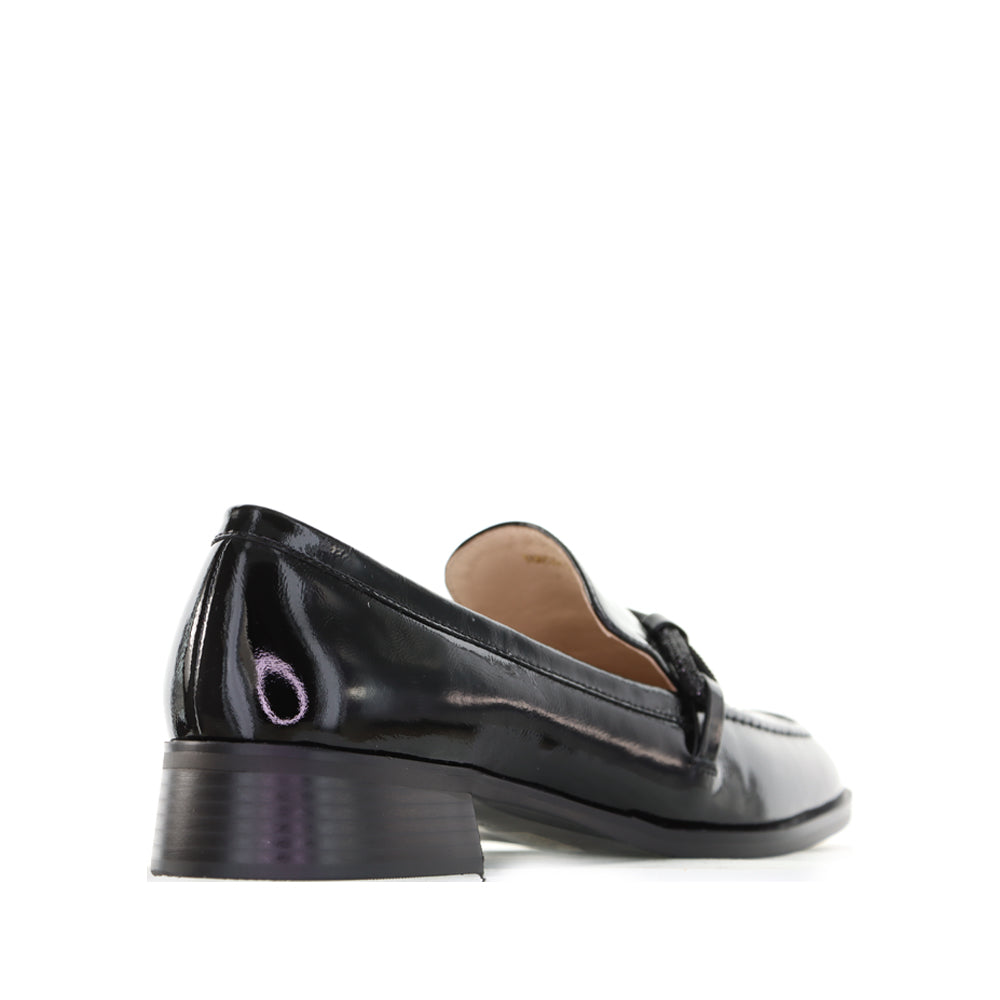 MILA RAINE VANESSA BLACK PATENT - Women Loafers - Collective Shoes 