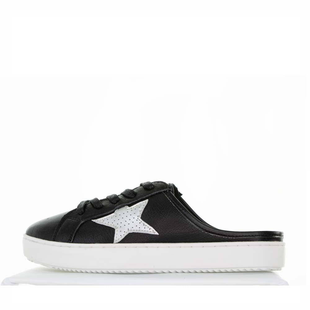 ALFIE & EVIE VANGO BLACK SILVER - Women Flats - Collective Shoes 