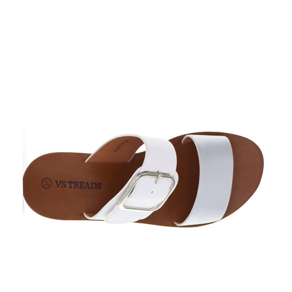 VS TREADS VELMA WHITE SILVER - Women slippers - Collective Shoes 