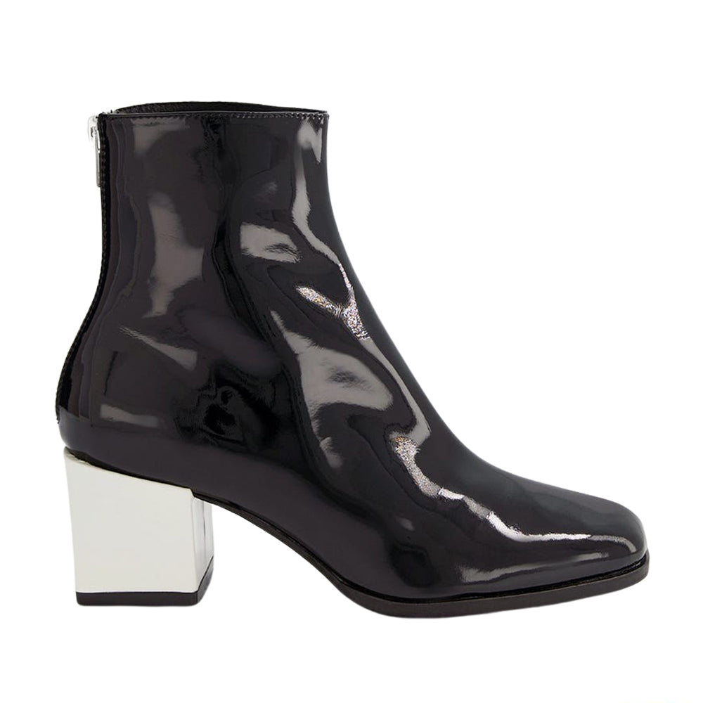 DJANGO & JULIETTE WARONI BLACK IVORY PATENT - Women Boots - Collective Shoes 
