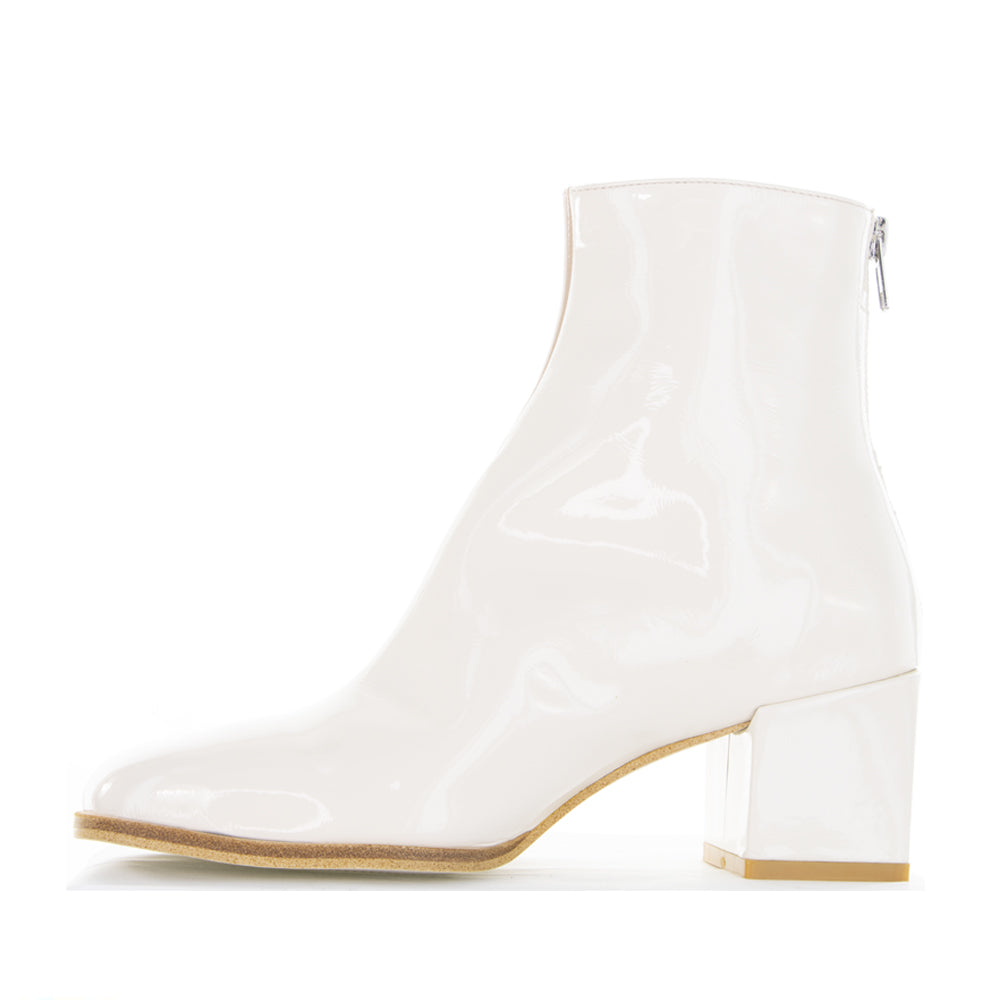 DJANGO & JULIETTE WARONI CAFE IVORY PATENT - Women Boots - Collective Shoes 