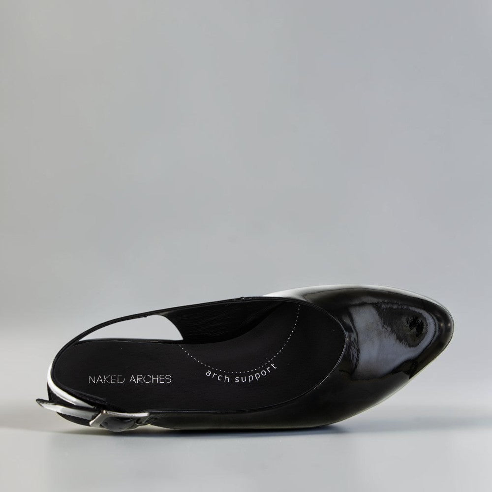NAKED ARCHES ZODIAC BLACK PATENT - Women Sandals - Collective Shoes 