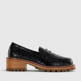 LE SANSA ZOEY BLACK CROC - Women Loafers - Collective Shoes 