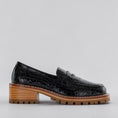 Load image into Gallery viewer, LE SANSA ZOEY BLACK CROC - Women Loafers - Collective Shoes 
