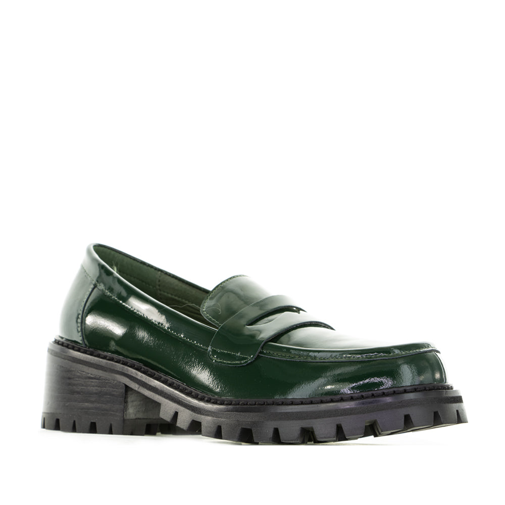 LE SANSA ZOEY BOTTLE GREEN/PATENT - Women Loafers - Collective Shoes 