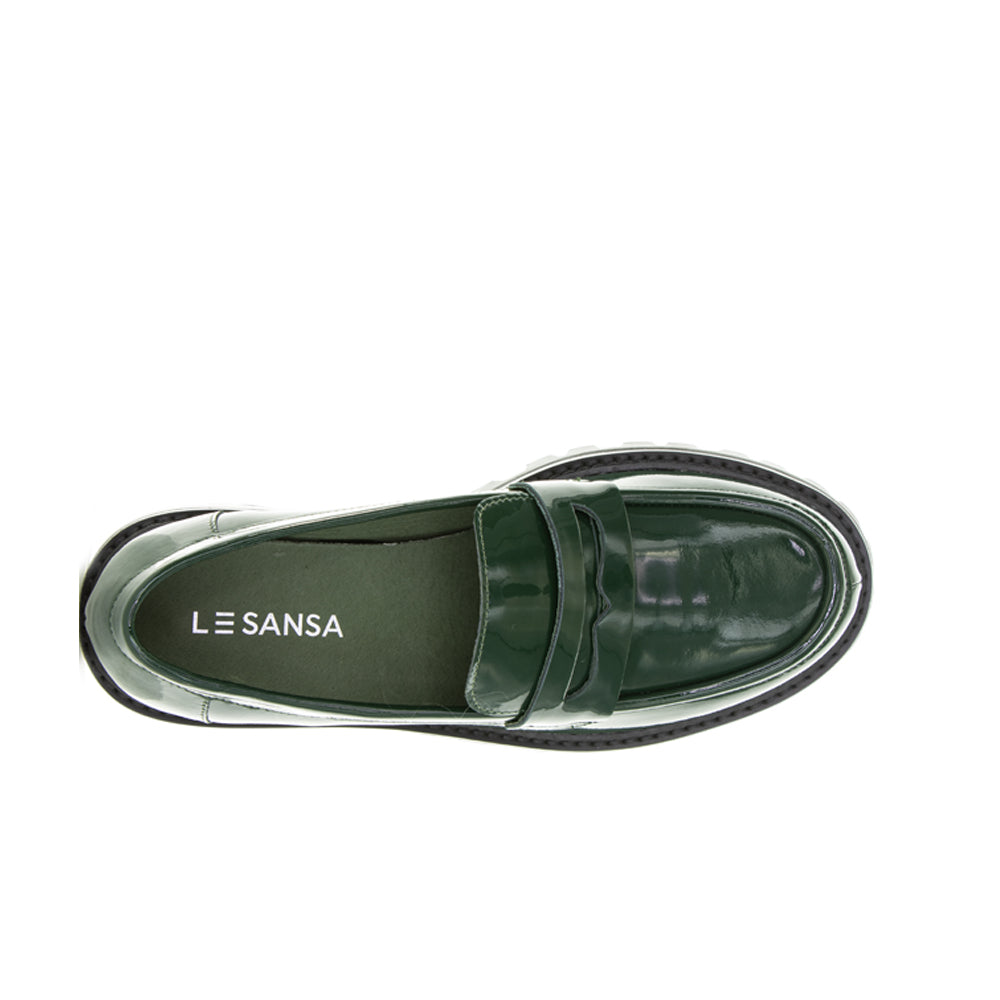 LE SANSA ZOEY BOTTLE GREEN/PATENT - Women Loafers - Collective Shoes 