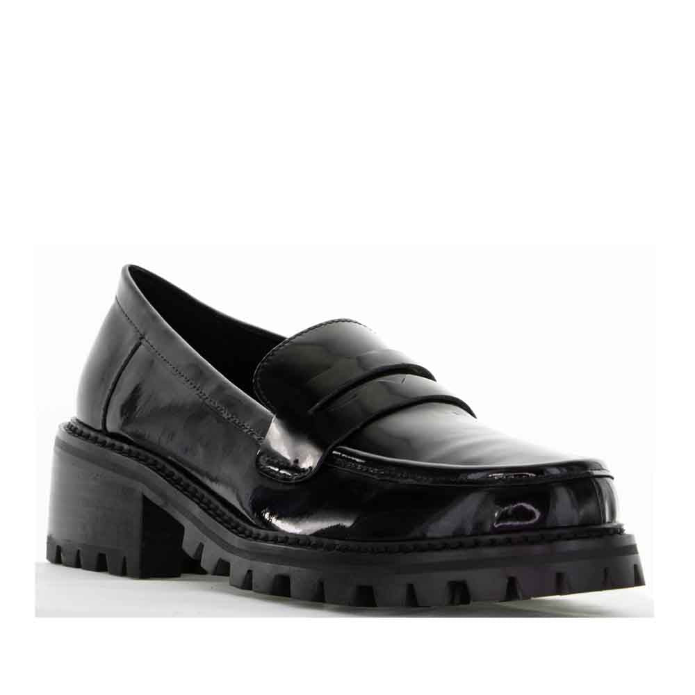 LESANSA ZOEY BLACK PATENT - Women Loafers - Collective Shoes 