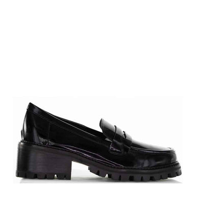 LESANSA ZOEY BLACK PATENT - Women Loafers - Collective Shoes 