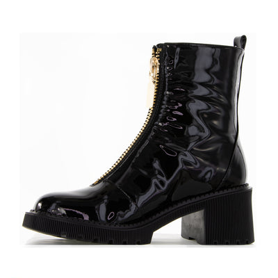 DJANGO & JULIETTE ZOSIA BLACK PATENT - Women Boots - Collective Shoes 