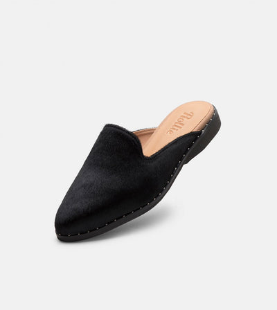 ROLLIE MADISON MULE STUDDED BLACK PONY - Women Mules - Collective Shoes 