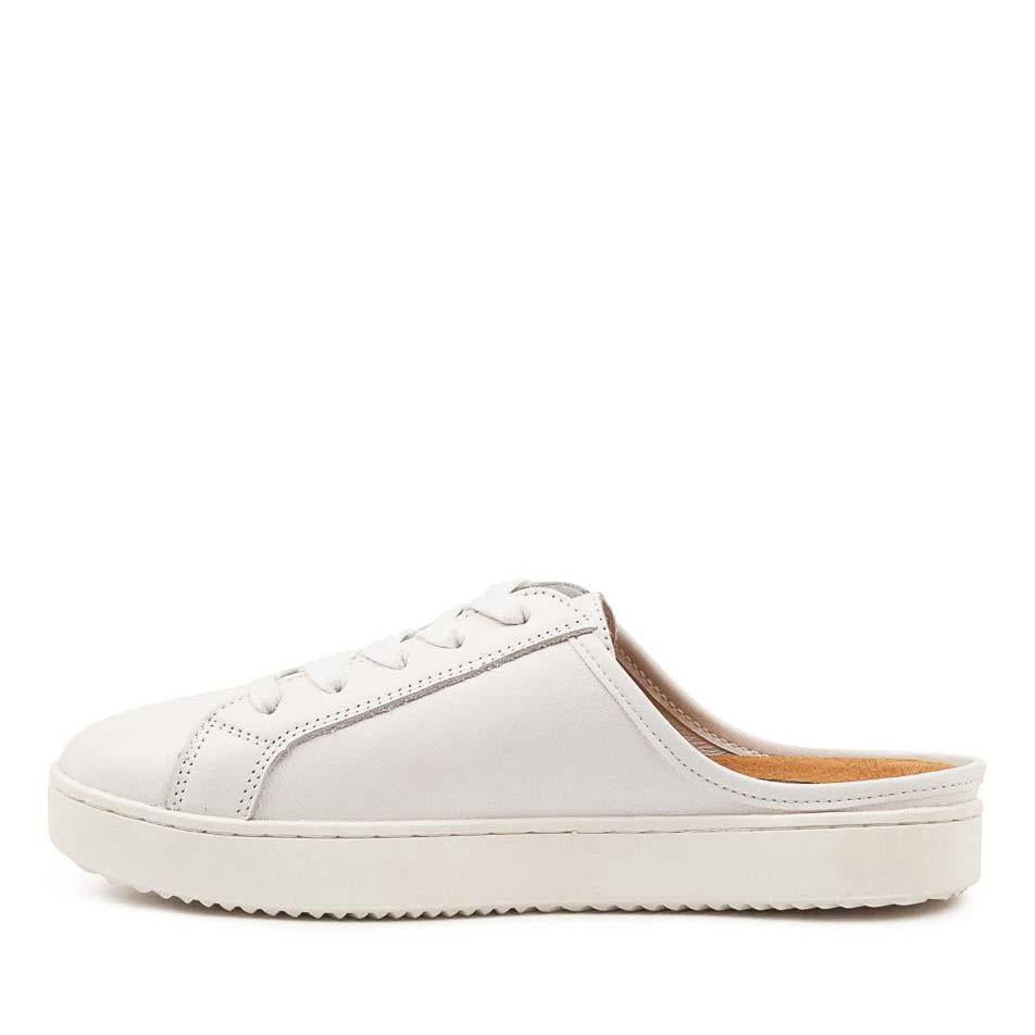 Women Mules ALFIE & EVIE VANGO WHITE SILVER - Zeke Collection