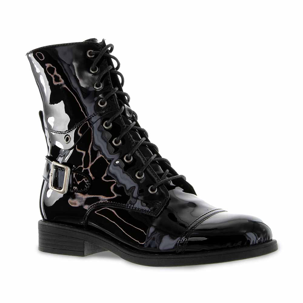 DJANGO & JULIETTE MEKHI BLACK PATENT - Women Boots - Collective Shoes 