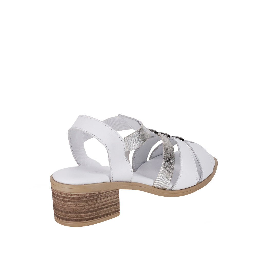 LESANSA HEXA WHITE SILVER - Women Sandals - Collective Shoes 