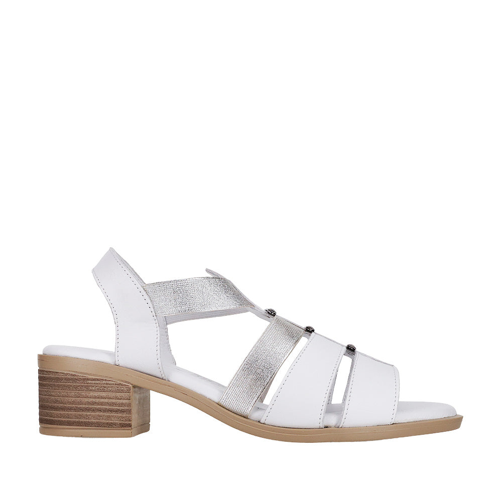 LESANSA HEXA WHITE SILVER - Women Sandals - Collective Shoes 
