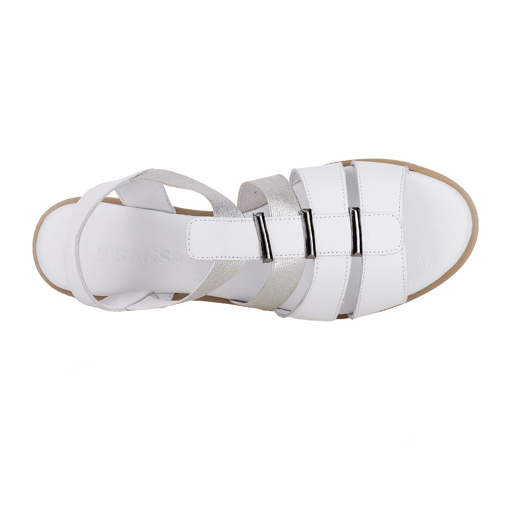 LESANSA HEXA WHITE SILVER - Women Sandals - Collective Shoes 