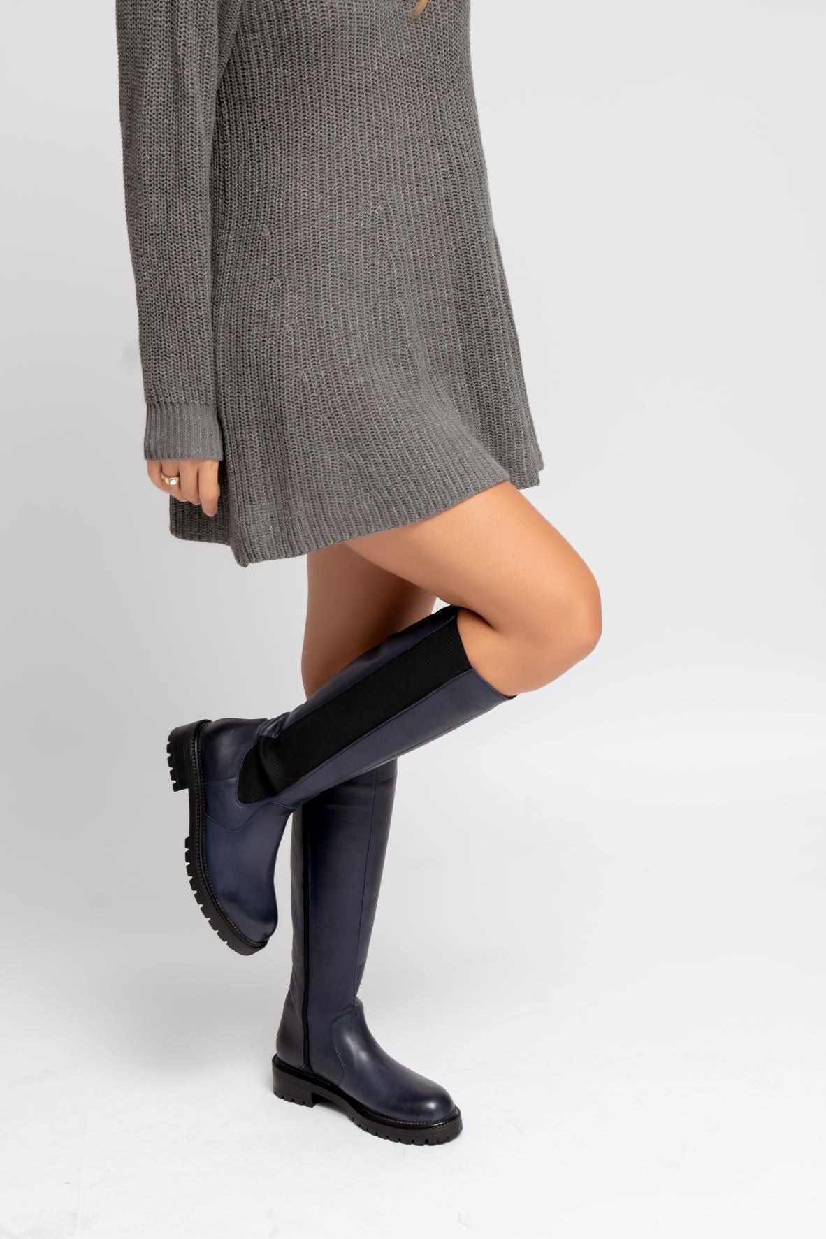 LESANSA RILEY NAVY - Women High Boots - Collective Shoes 