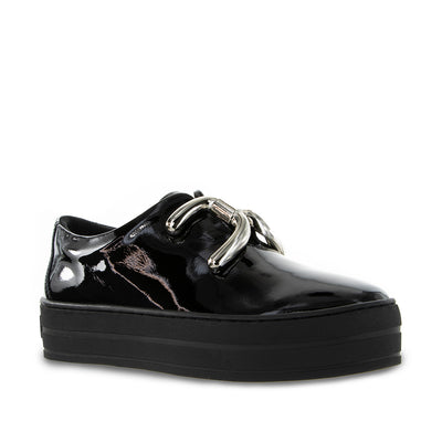DJANGO & JULIETTE SHELINA BLACK PATENT - Women Slip On - Collective Shoes 