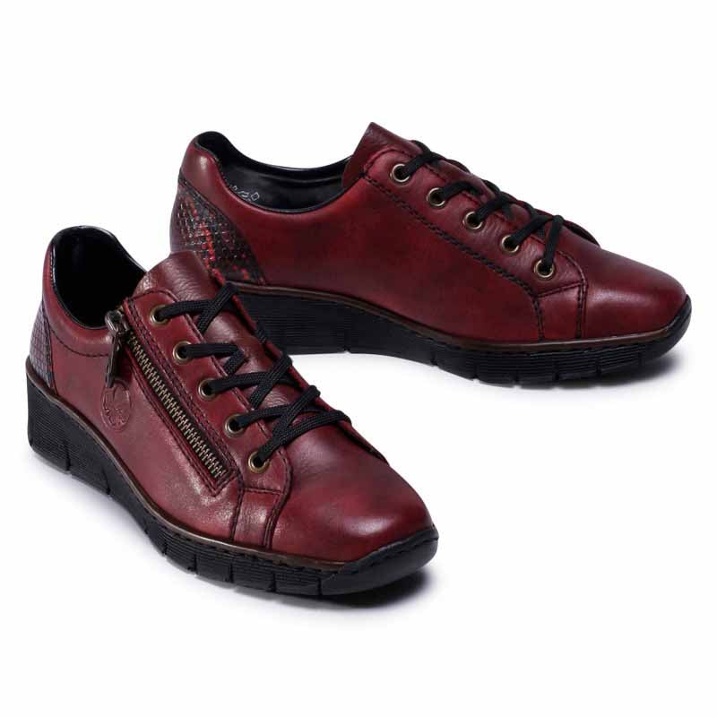 RIEKER 53702/35 DARK RED - Collective Shoes 