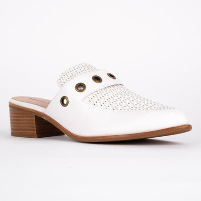 BRESLEY SPEED WHITE MULE - Collective Shoes 