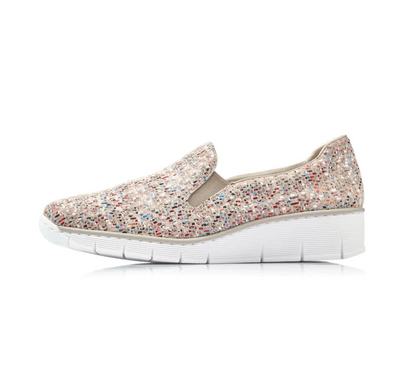 RIEKER 53766-61 BEIGE - Women Slip On - Collective Shoes 