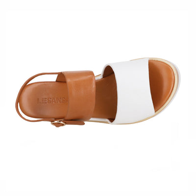 LESANSA TESS WHITE TAN - Women Sandals - Collective Shoes 