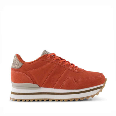 WODEN NORA III SUEDE PLATEAU NEON RED - Women sneakers - Collective Shoes 