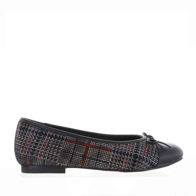 ZIERA CHELSEA BLACK RED CHECK - Women Loafers - Collective Shoes 
