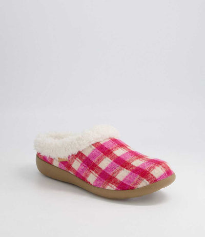 ZIERA FIFI FUCHSIA RED CHECK - Women Slip On - Collective Shoes 