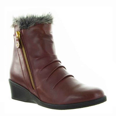 LESANSA ALLY BURGUNDY Women Boots - Zeke Collection