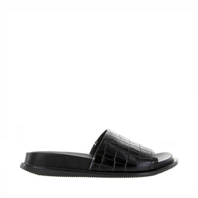 BRESLEY AVENGE BLACK CROC - Women Flats - Collective Shoes 