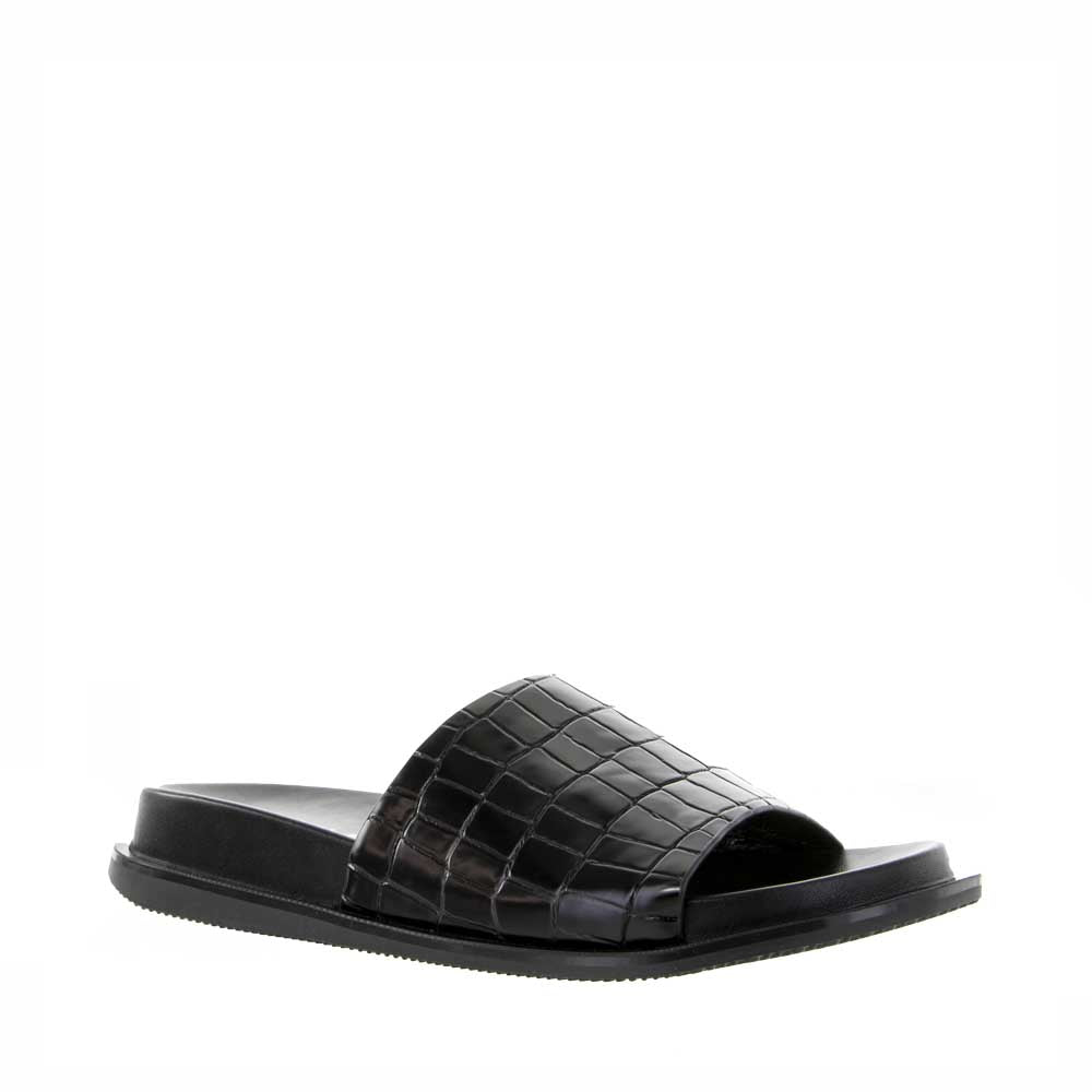 BRESLEY AVENGE BLACK CROC - Women Flats - Collective Shoes 