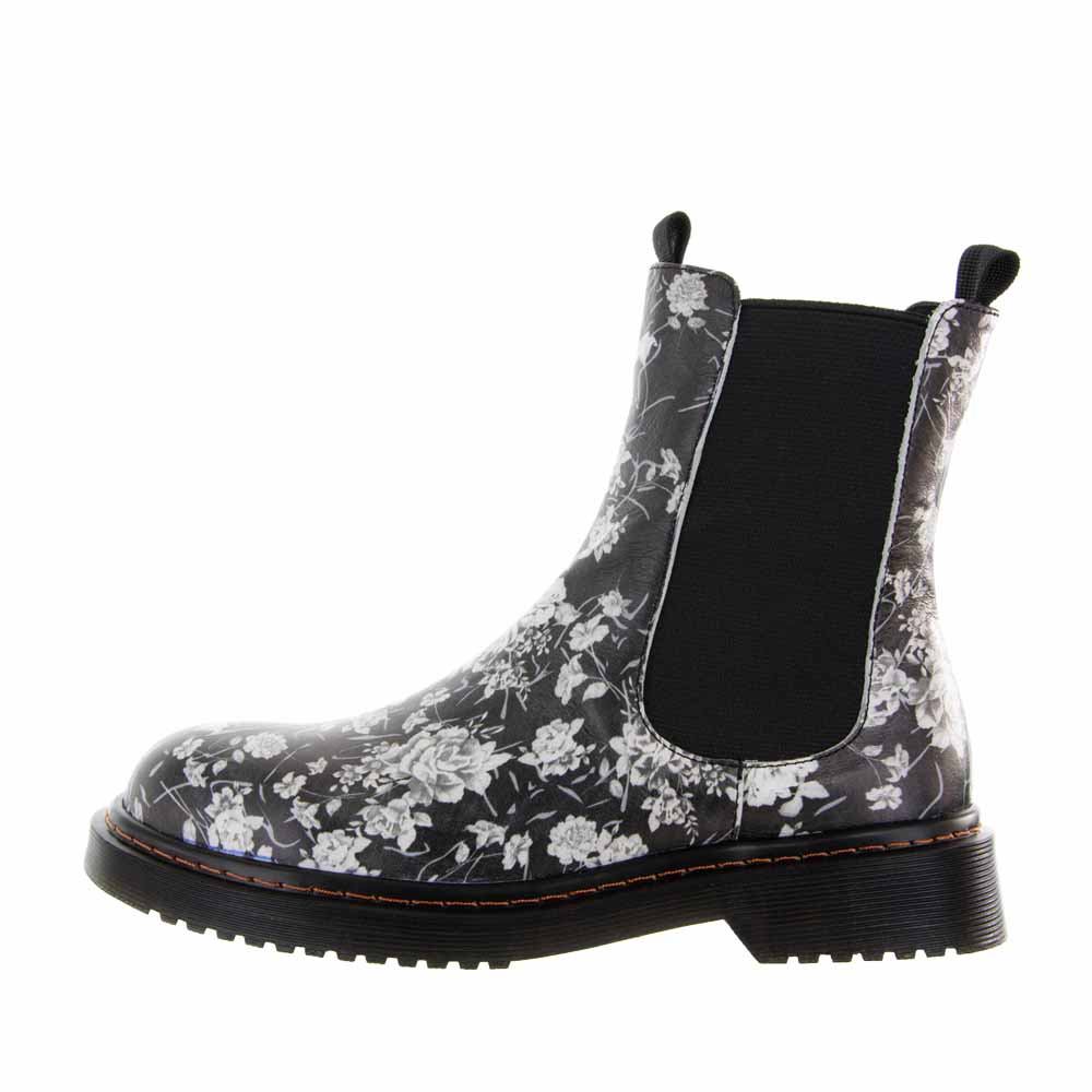 LESANSA DINGO BLACK FLORAL - Women Boots - Collective Shoes 