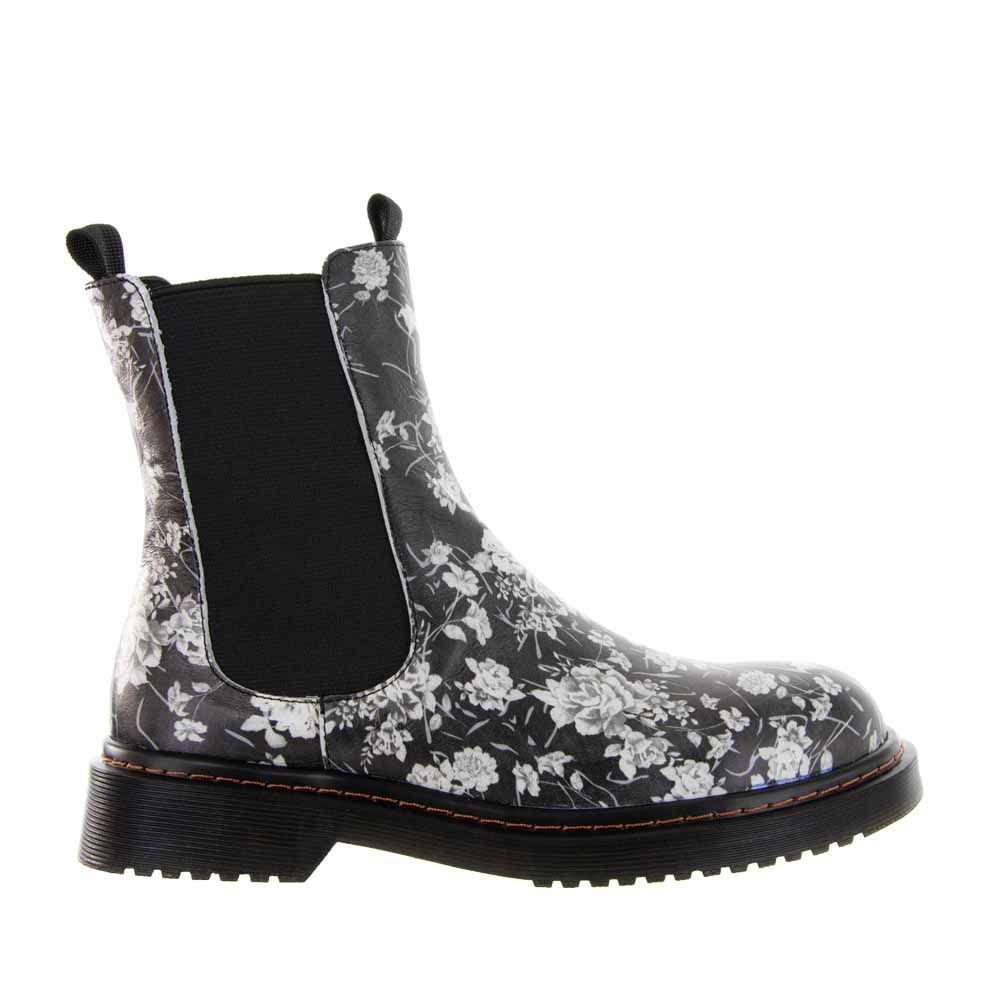 LESANSA DINGO BLACK FLORAL - Women Boots - Collective Shoes 