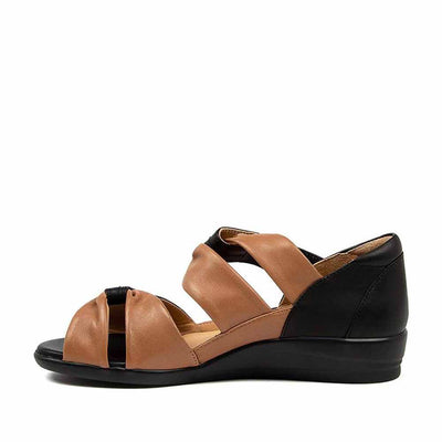 ZIERA DOXIE W BLACK TAN - Ziera Women Sandals - Collective Shoes 