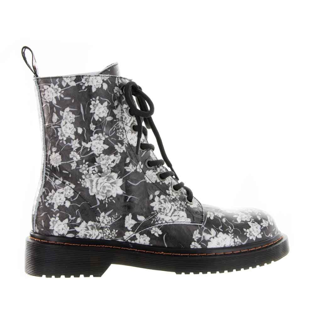 LESANSA DEPTH BLACK FLORAL - Women Boots - Collective Shoes 