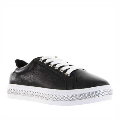 Alfie & Evie Plant Black Silver - Women sneakers - Collective Shoes 