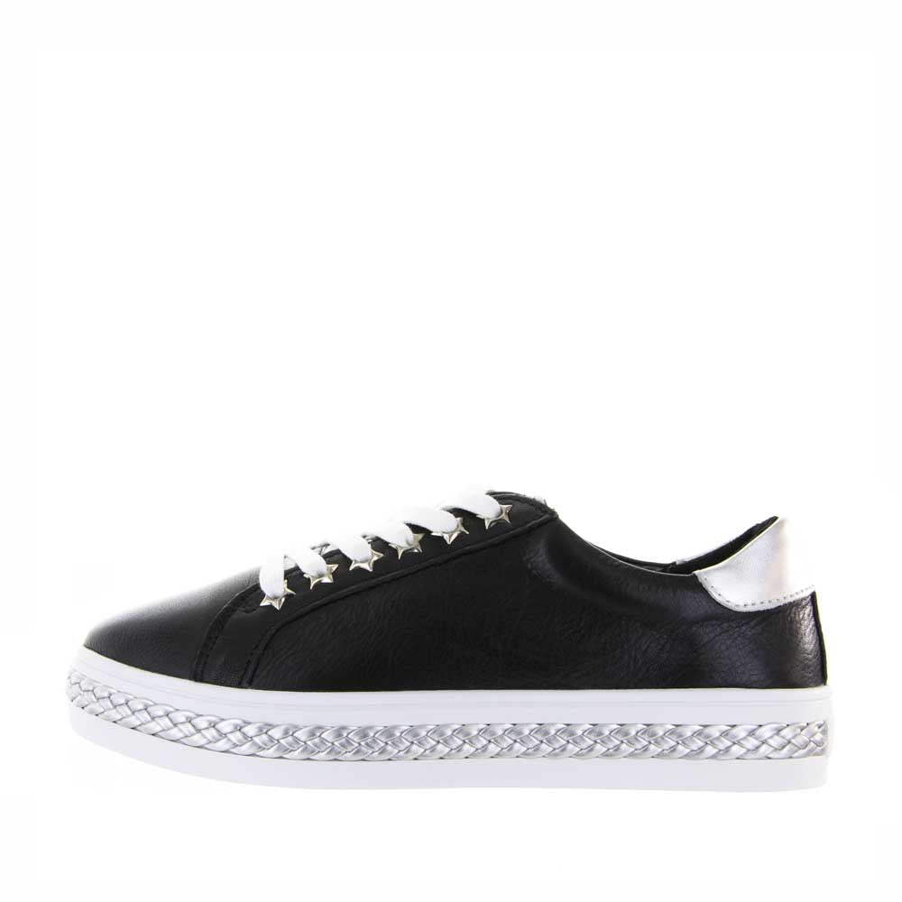 Alfie & Evie Plant Black Silver - Women sneakers - Collective Shoes 
