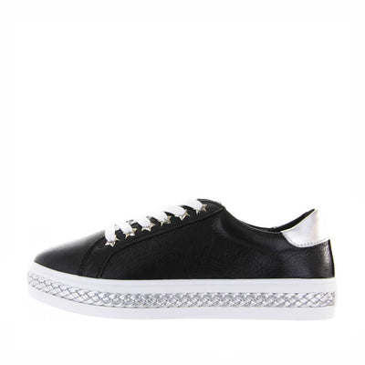 Alfie & Evie Plant Black Silver - Women sneakers - Collective Shoes 