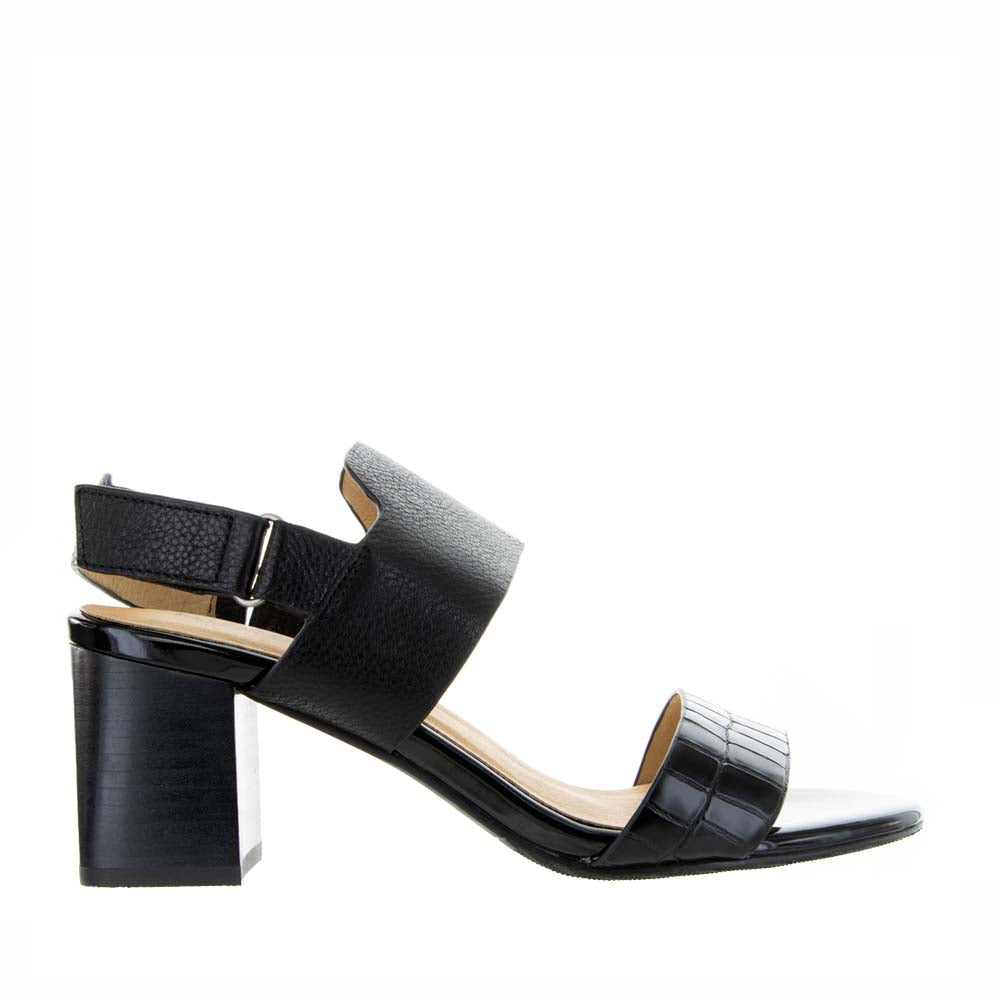 Bresley Signal Black Croc - Women Heels - Collective Shoes 