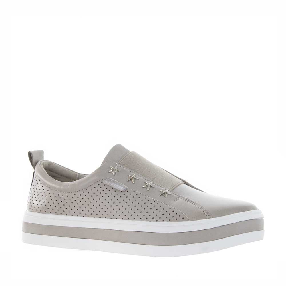 LESANSA STARK SILVER GREY Women Slip-ons - Zeke Collection