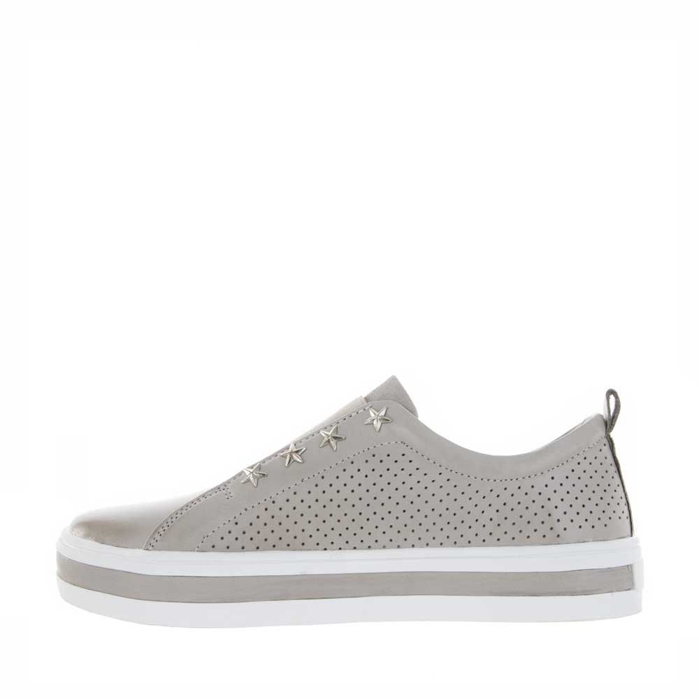 LESANSA STARK SILVER GREY Women Slip-ons - Zeke Collection