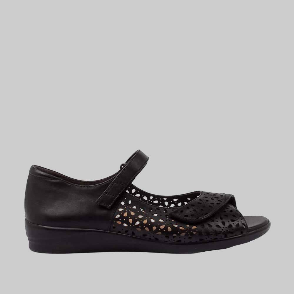 ZIERA DAFFODIL BLACK - Women Sandals - Collective Shoes 