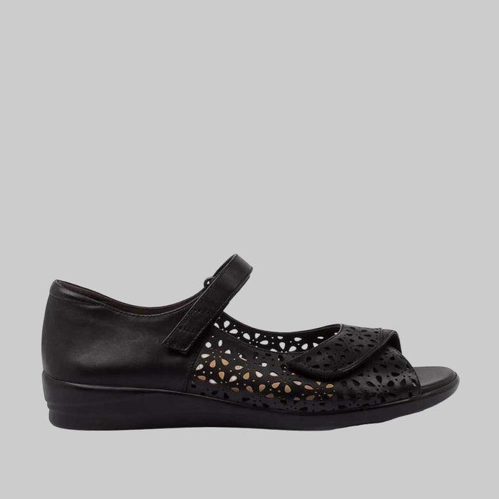 ZIERA DAFFODIL BLACK - Women Sandals - Collective Shoes 