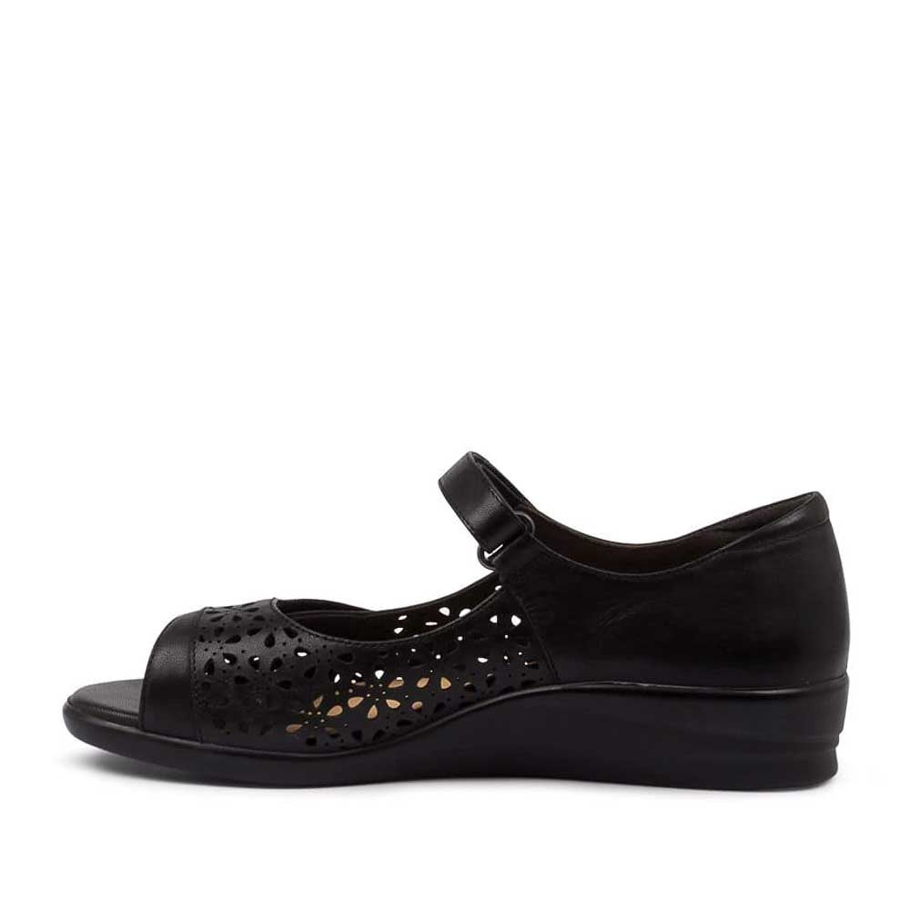 ZIERA DAFFODIL BLACK - Women Sandals - Collective Shoes 